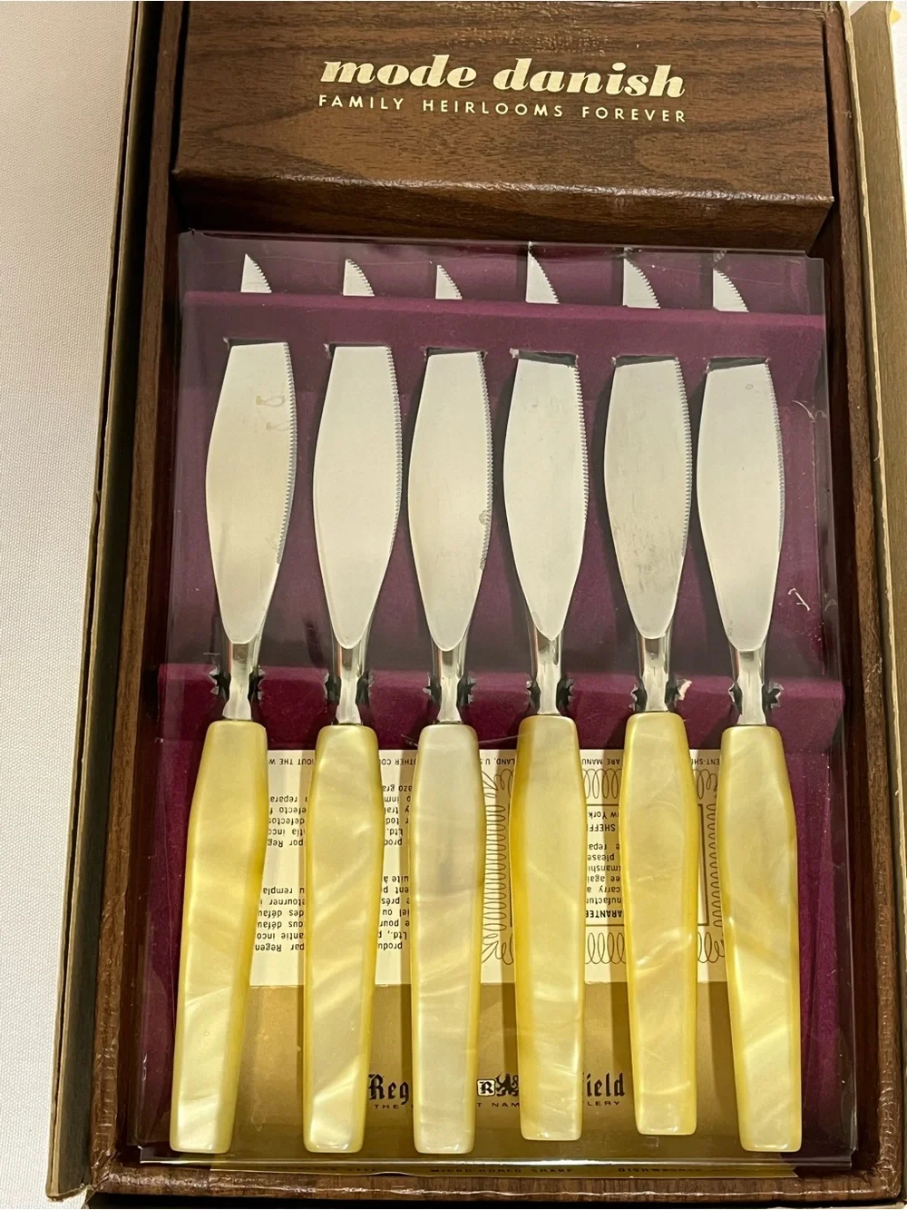 Mode Danish Yellow Pearl Butter Knife Set - 6 Piece